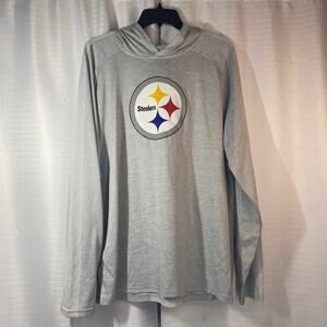 NFL ProLine Fanatics Pittsburgh Steelers Gray Long Sleeve Light Hoodie men sz L